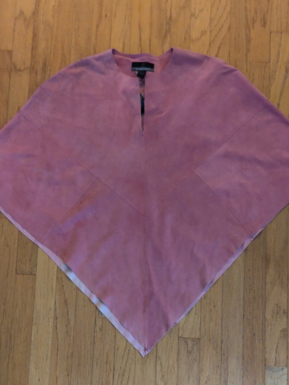 B by Bernardo Pink Peony Leather Poncho NWT